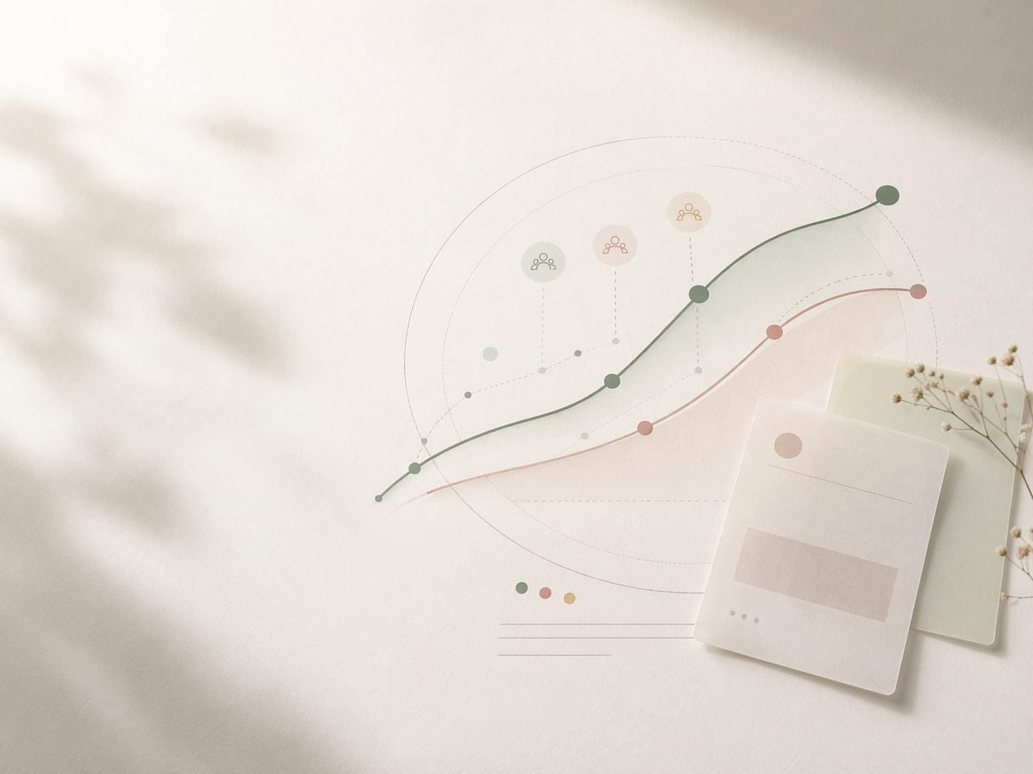 抽象增长曲线、社群节点和复盘卡片组成的职业化配图